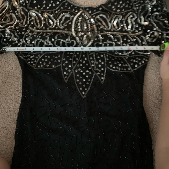 100% Silk Vintage Beaded Sparkle Sequin Cocktail Dress - Picture 10 of 11